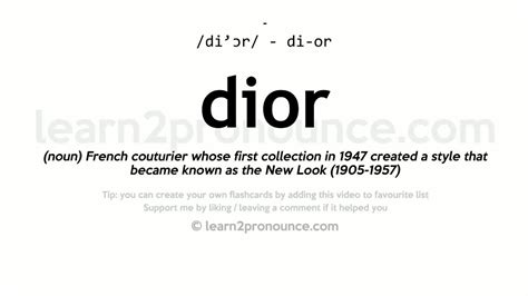 dior name pronunciation